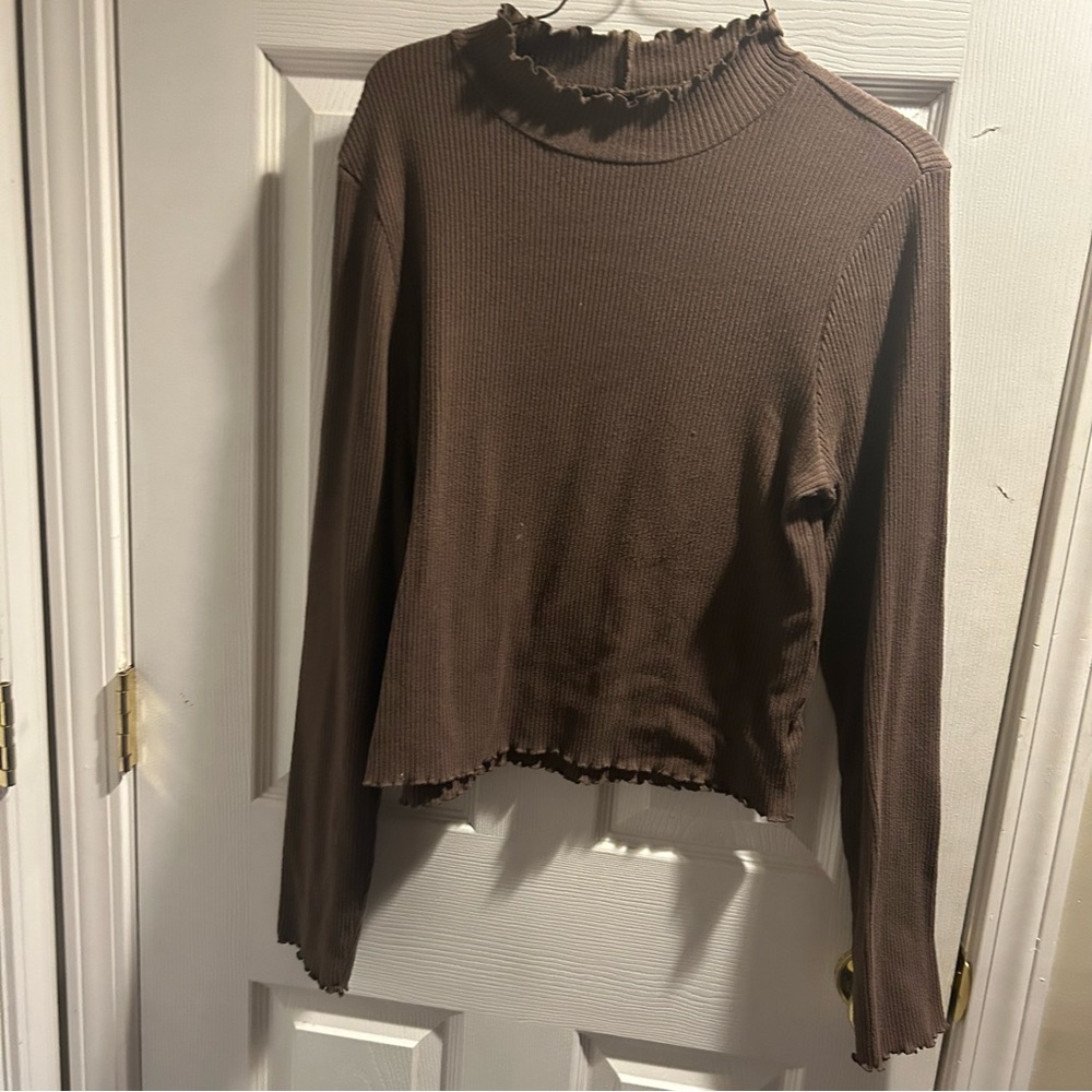 Brown Mock Neck